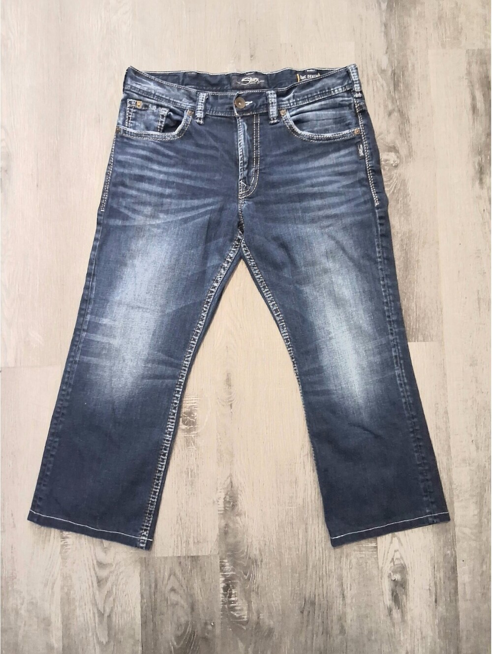 Silver Jeans Co. Gordie Men's 36x25 Loose Fit Straight Leg Blue Denim Jeans